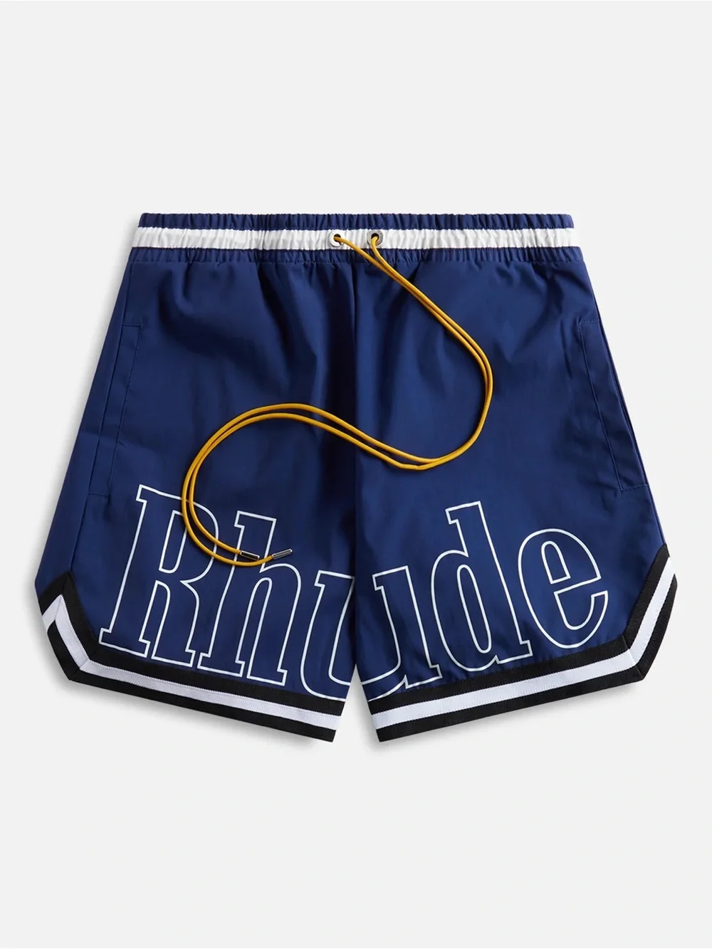 Rhude NWT Basketball logo swim short Navy Logo Athletic Swim Shorts